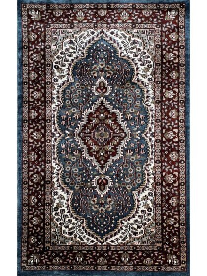 2.5x4 feet Hand Knotted Bamboo Silk Rug Indopersian Bluish Gray