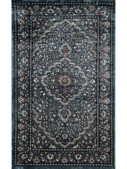 2.5x4 feet Hand Knotted Bamboo Silk Rug Indopersian Overall Gray
