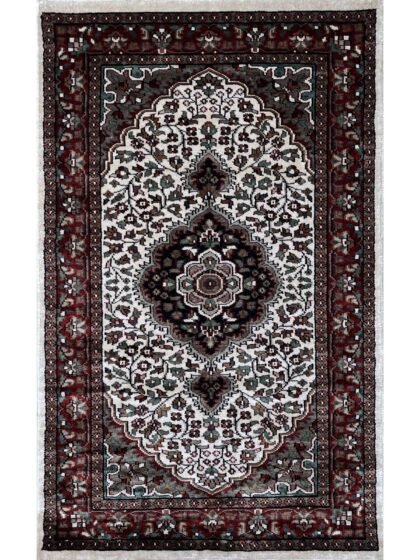 2.5x4 feet Hand Knotted Bamboo Silk Rug Indopersian White
