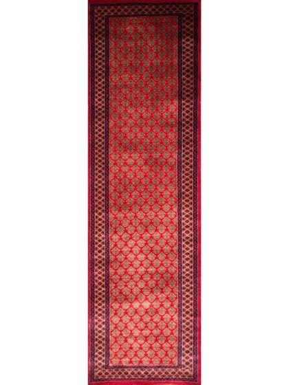 2.5x8 Handmade Hand Knotted Wool Rug Lichi Red