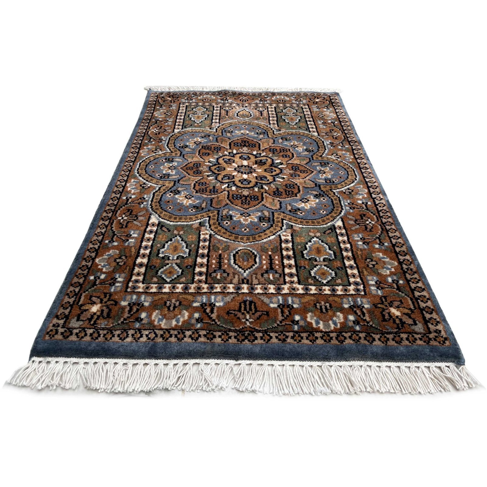 2x3 ft Hand Knotted Woolen Rug Gray Persian - Image 2