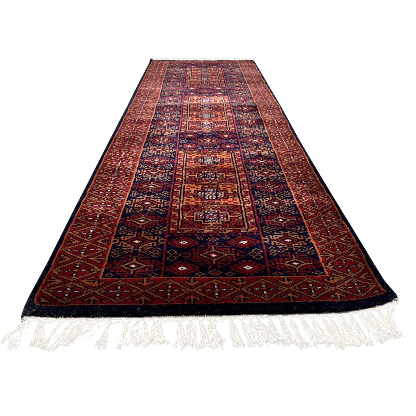 2x6 Feet Hand Knotted Wool Rug Brown and Black - Image 3
