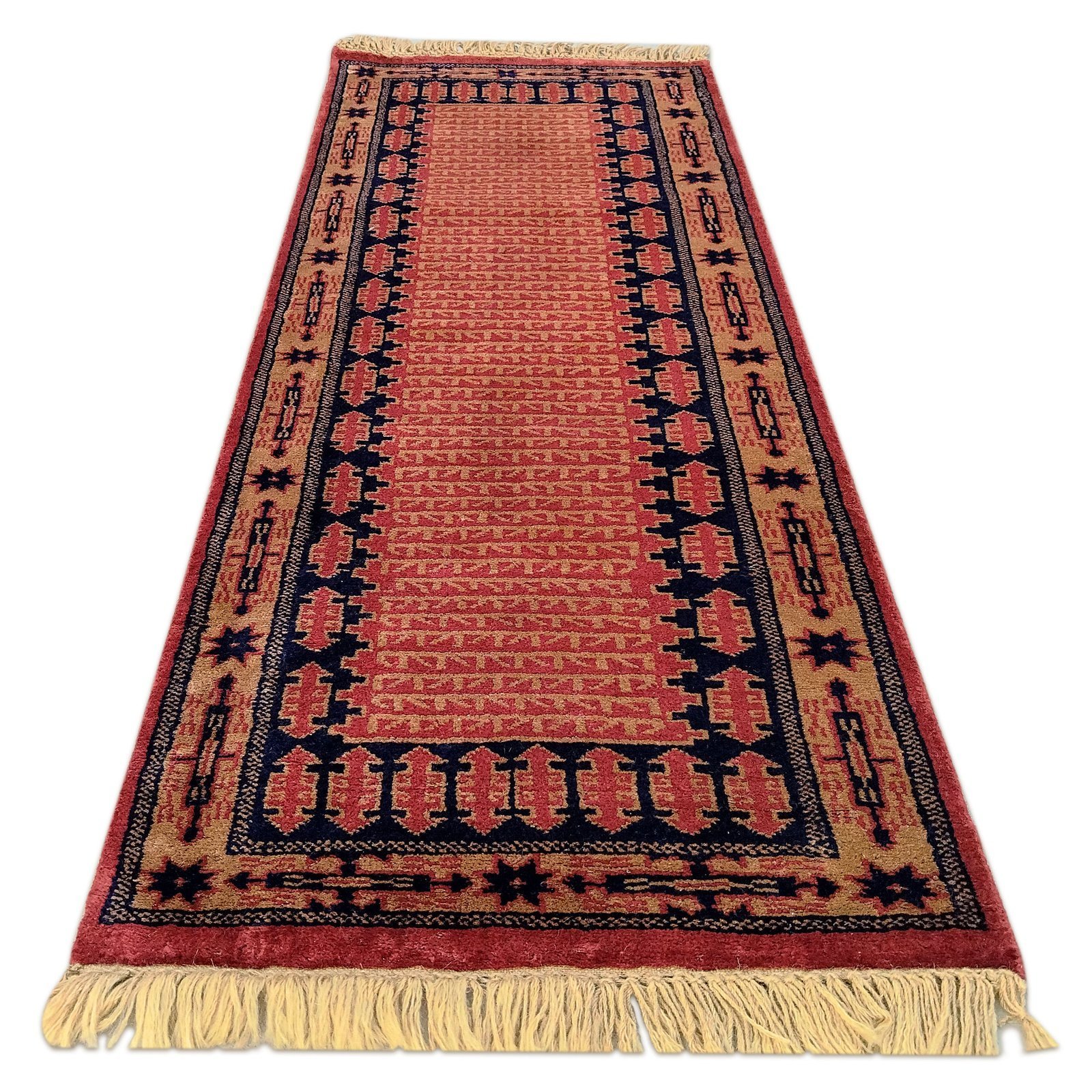2x6 ft Hand Knotted Maroon Wool Runner Rug (Kanta) - Image 2