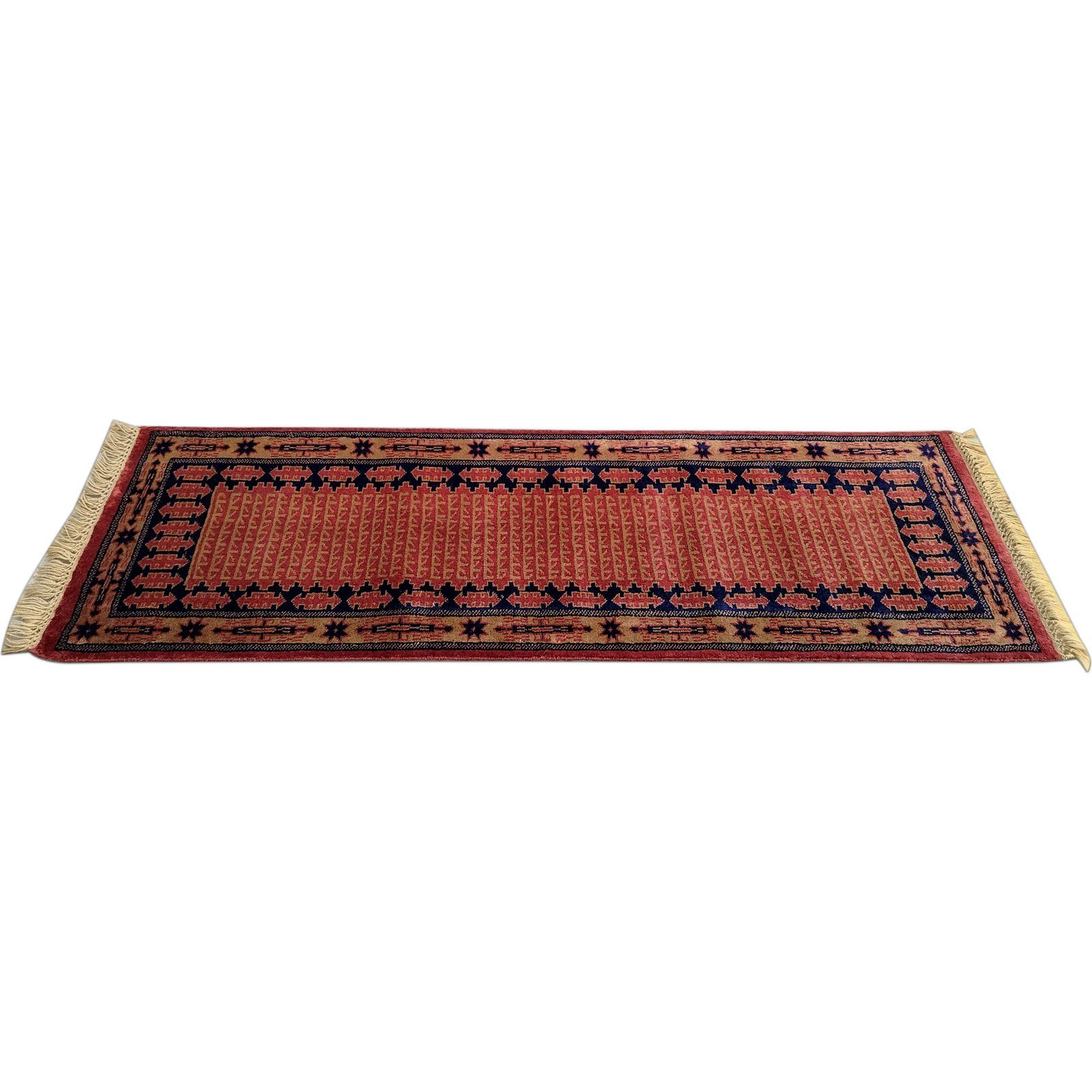 2x6 ft Hand Knotted Maroon Wool Runner Rug (Kanta) - Image 3