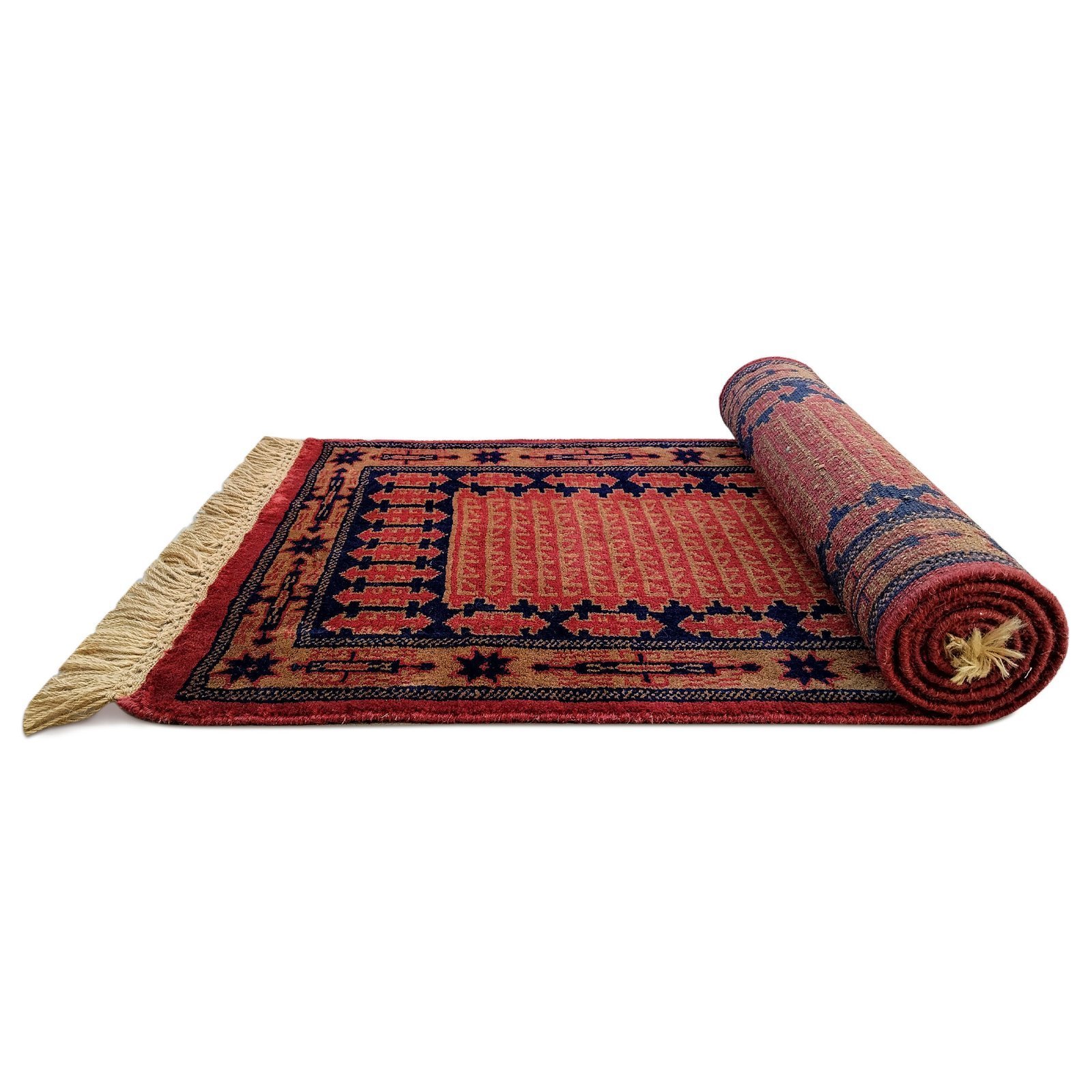 2x6 ft Hand Knotted Maroon Wool Runner Rug (Kanta) - Image 5