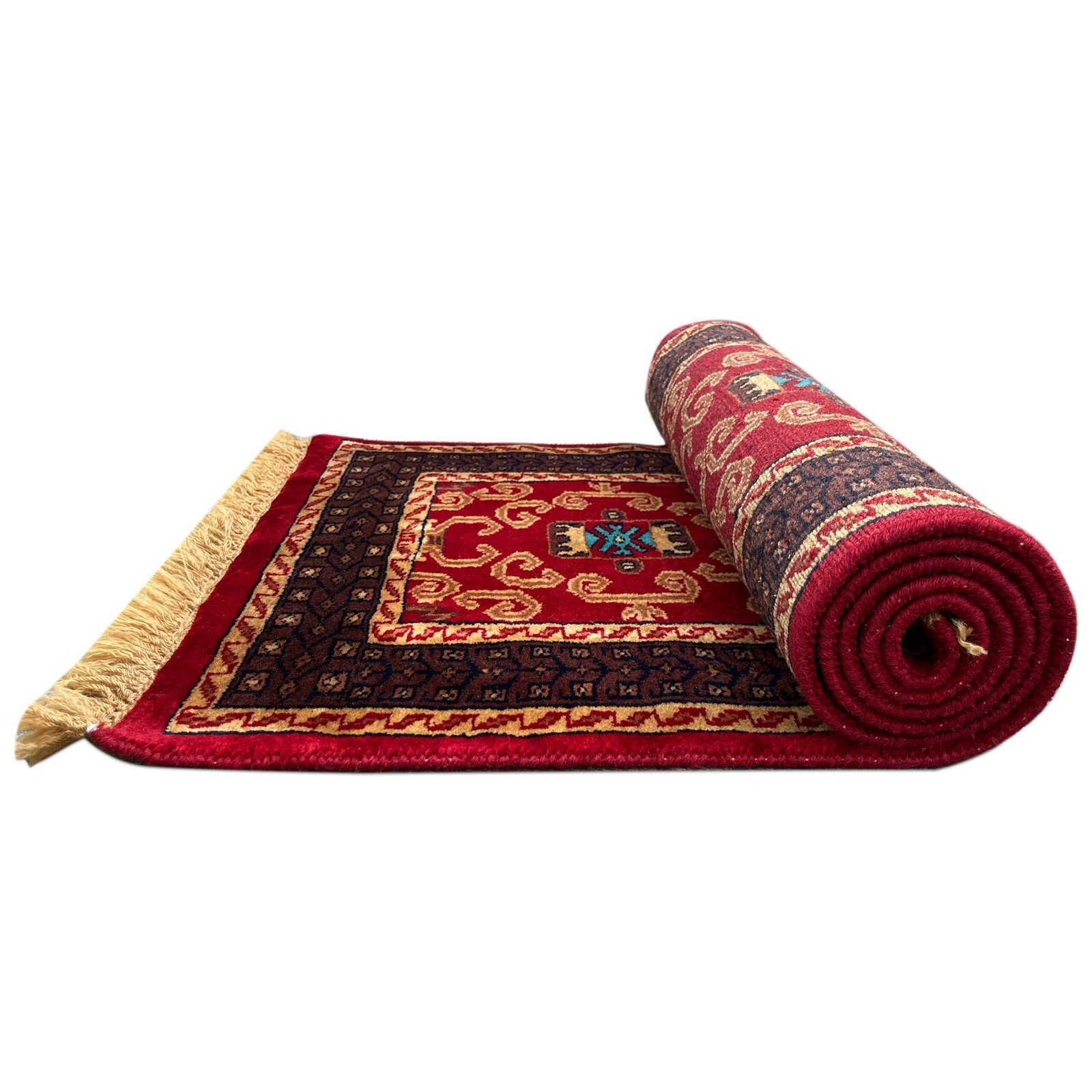 2x6 feet Red Palace Hand-knotted Woolen Runner Rug - Image 7