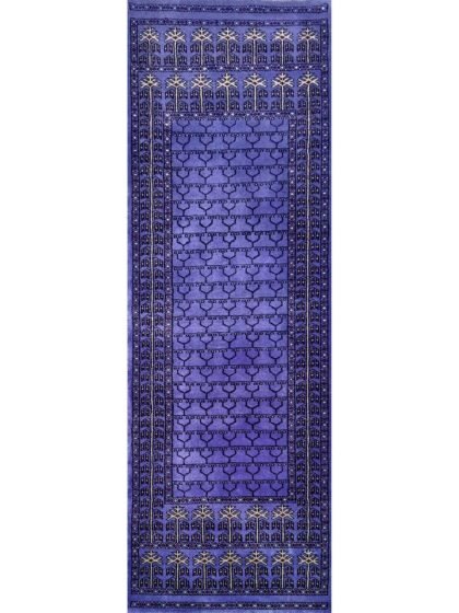 2x6 ft Purple Hand Knotted Wool Runner