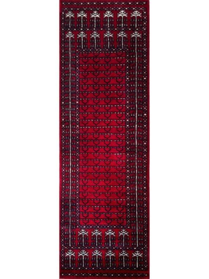 2x6 feet Hand-knotted Runner Rug Red