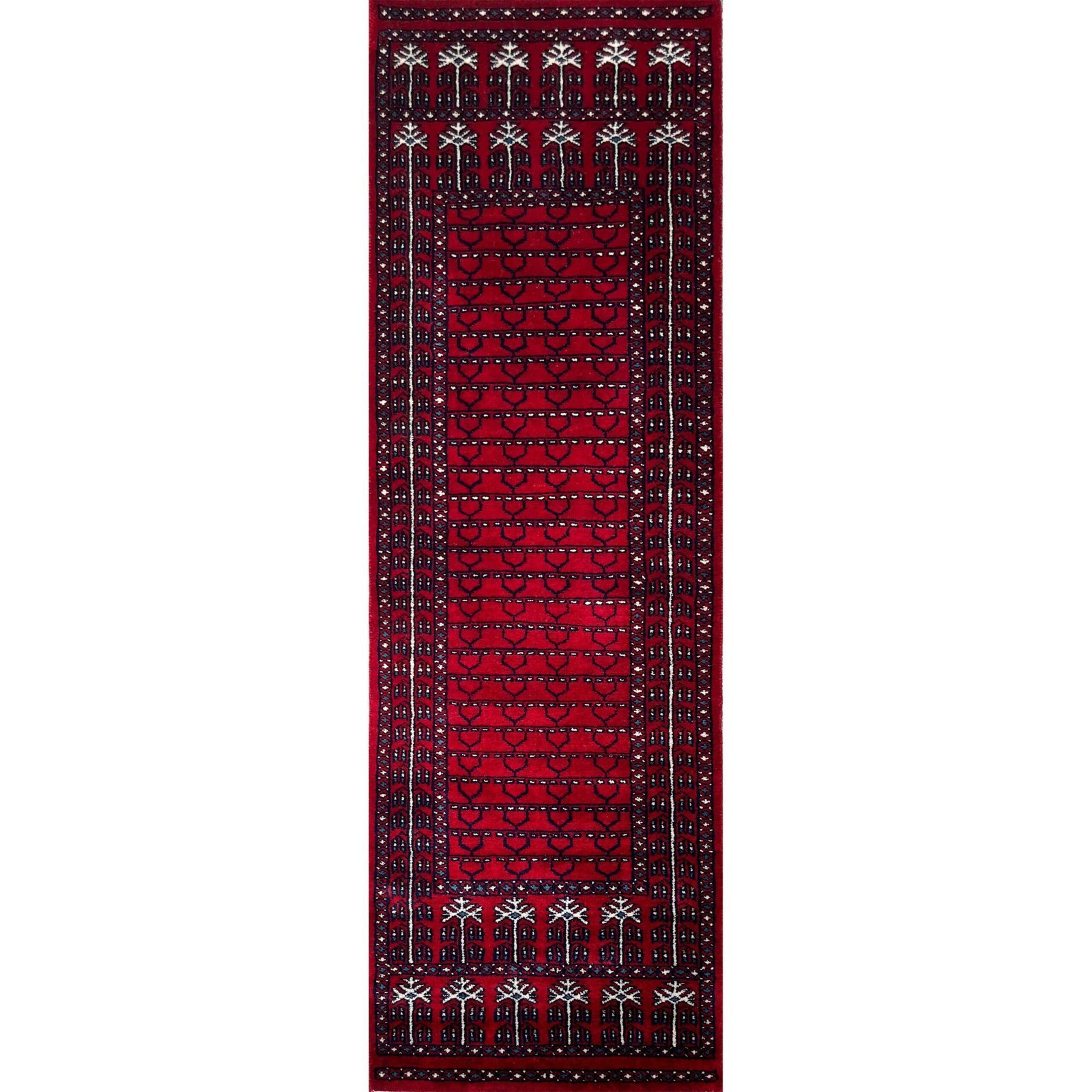 2x6 feet Hand-knotted Runner Rug Red