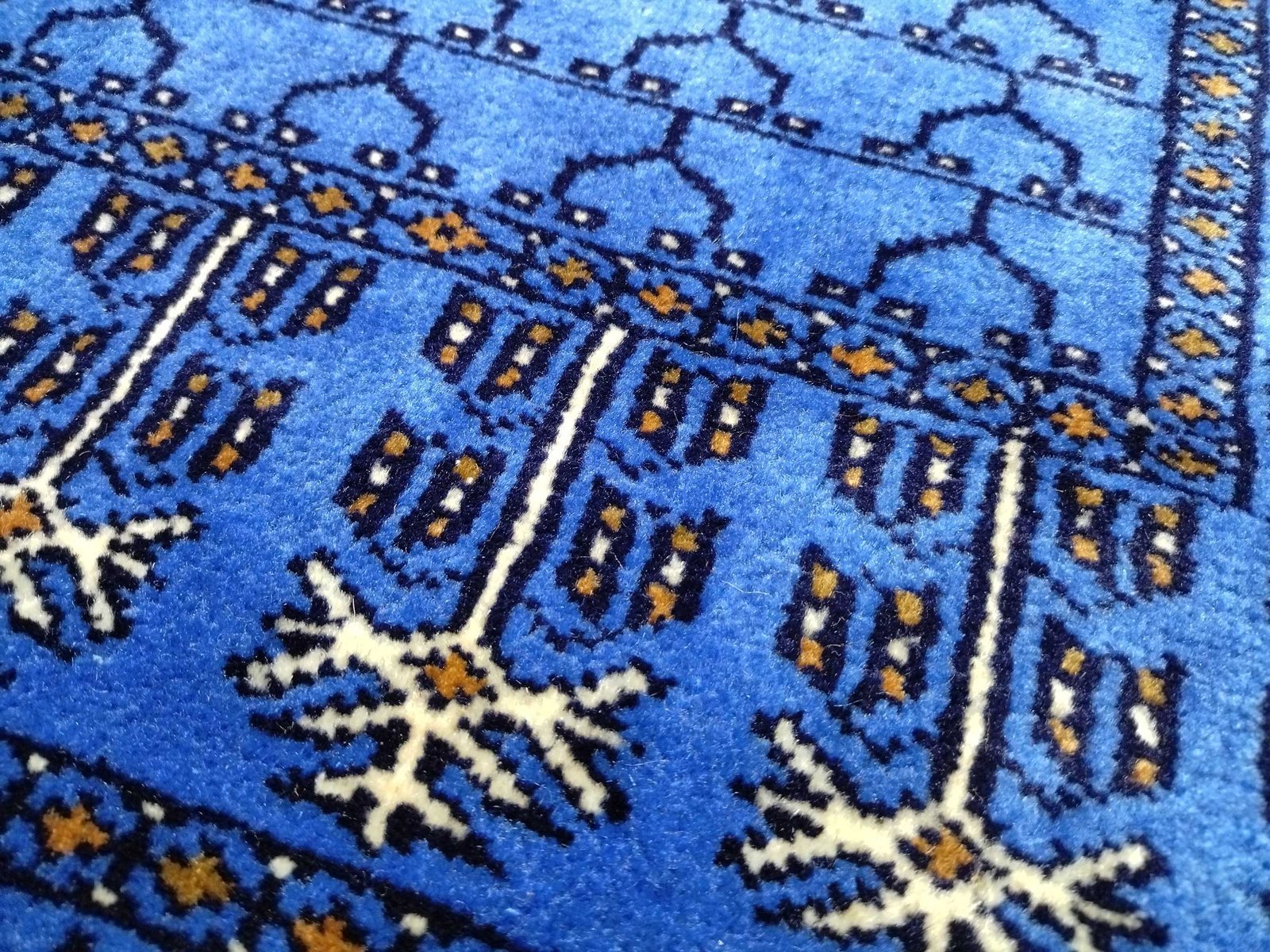 2x6 ft Blue Hand Knotted Wool Rug Runner - Image 6