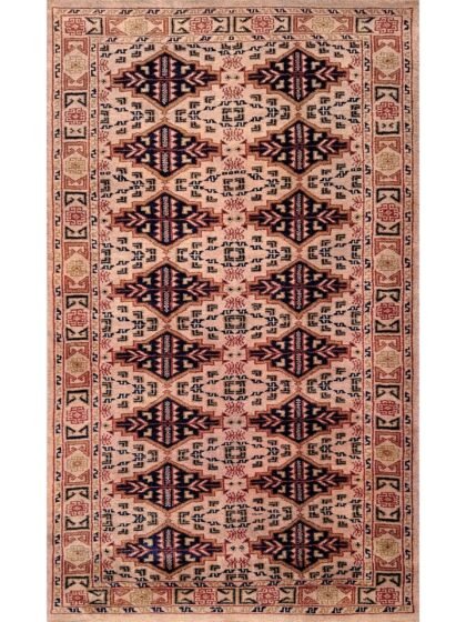 3x5 Feet Handmade Hand Knotted Woolen Rug Camel Tribal