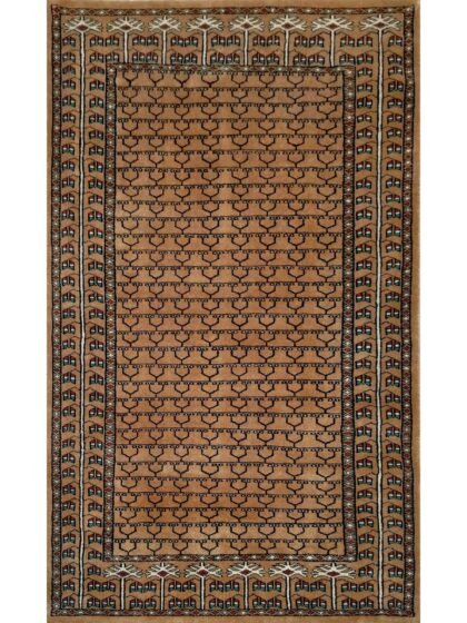 3x5 Feet Handmade Wool Rug Parda Camel