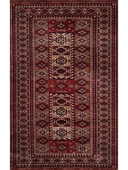 3x5 ft Hand Knotted Woolen Rug Brown Dubba
