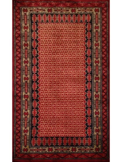 3x5 feet Hand Knotted Tribal Wool Rug Red