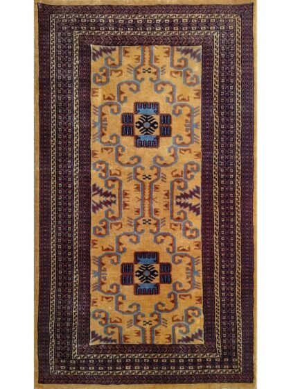3x5 feet Hand Knotted Wool Rug Camel Palace