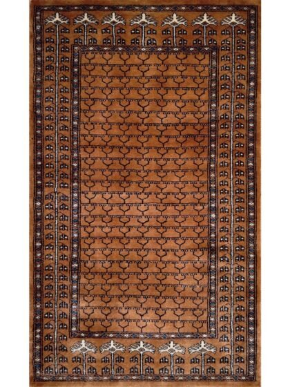 3x5 Feet Handmade Parda Wool Rug Copper