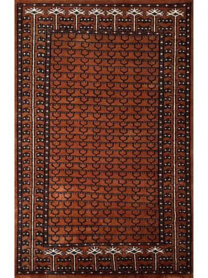3x5 Feet Handmade Wool Rug Copper Parda