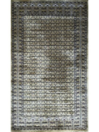 3x5 feet Hand Knotted Bamboo Silk Rug Olive Parda
