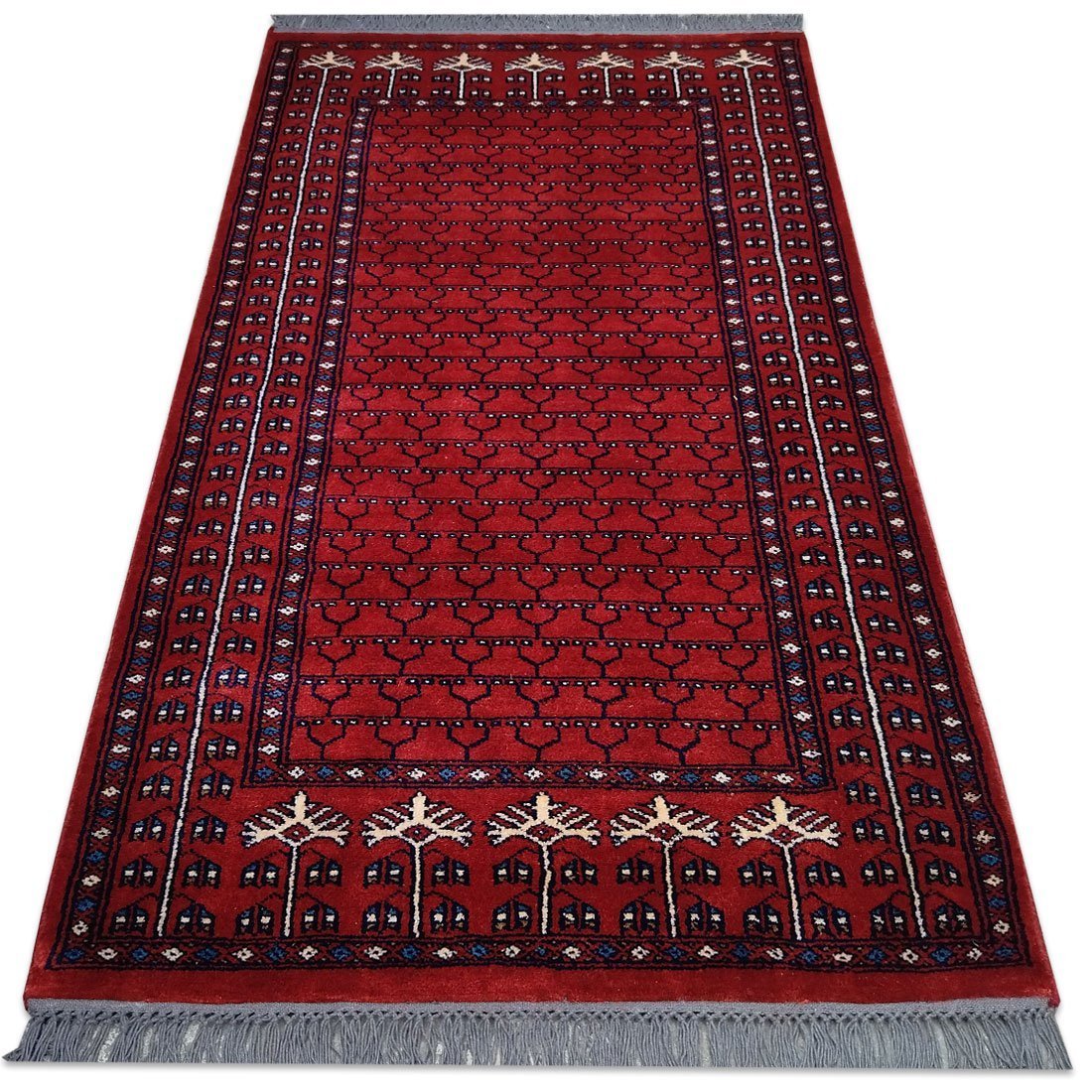 3x5 Feet Handmade Parda Wool Rug Red - Image 2