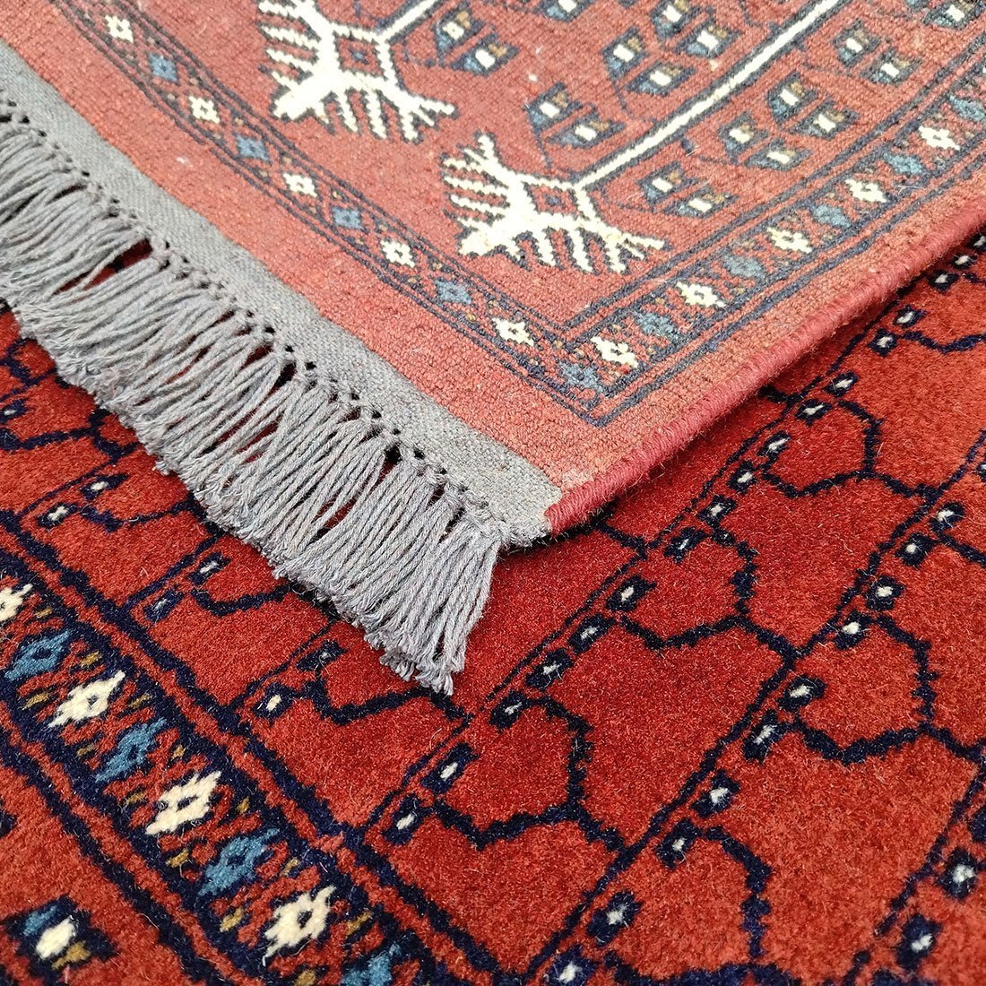 3x5 Feet Handmade Parda Wool Rug Red - Image 7