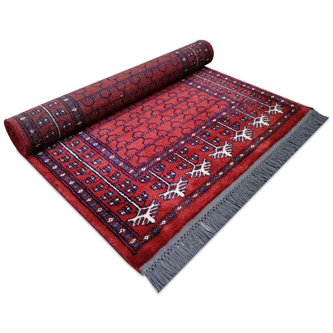 3x5 Feet Handmade Parda Wool Rug Red - Image 6