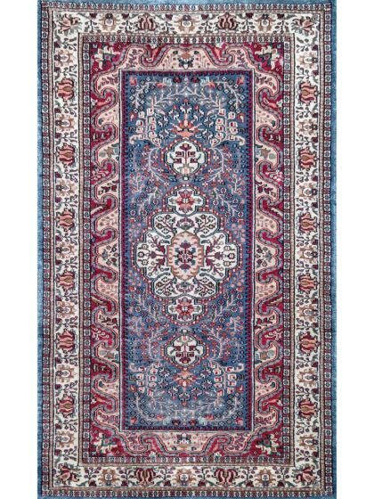 3x5 ft Blue Hand Knotted Bamboo Silk Rug