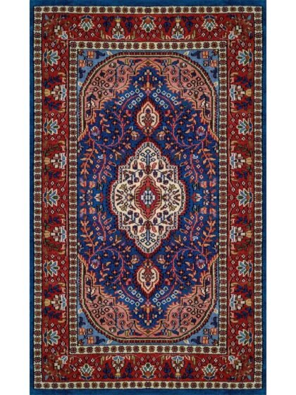 3x5 Feet Hand Knotted Blue Persian Wool Rug