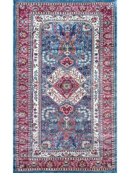 3x5 Feet Hand Knotted Bamboo Silk Rug (Blue)