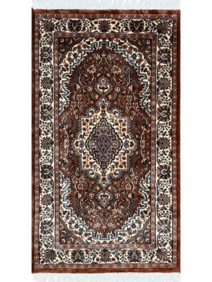 3x5 ft Hand Knotted Wool Rug Copper Indopersian