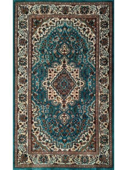 3x5 Feet Turquoise Hand Knotted Wool Rug Persian