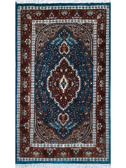 3x5 ft Hand-knotted Woolen Rug Persian Turquoise