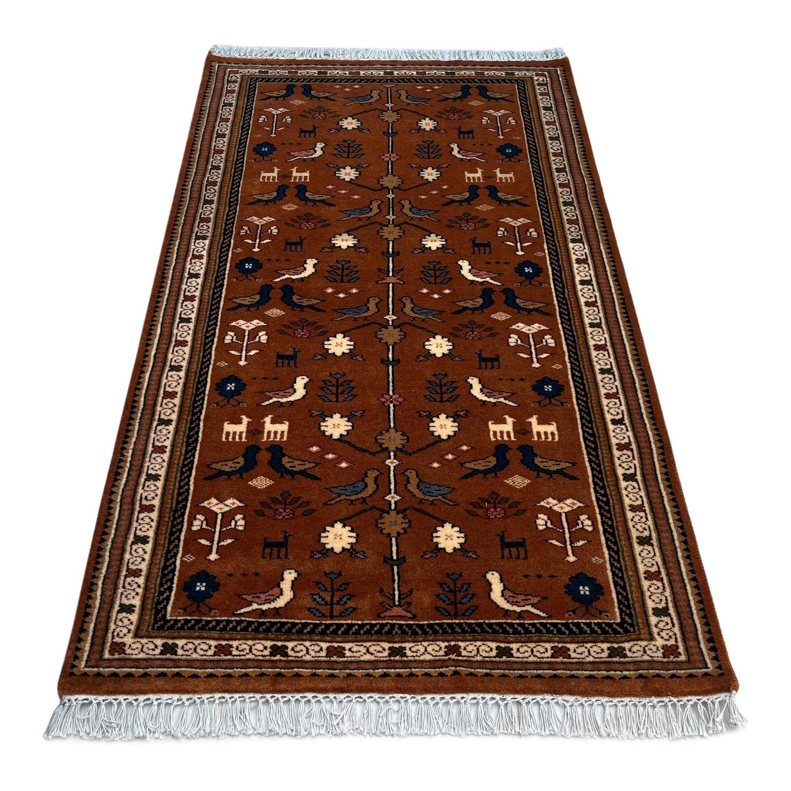3x5 Handmade Hand Knotted Wool Rug Pigeon Copper - Image 2