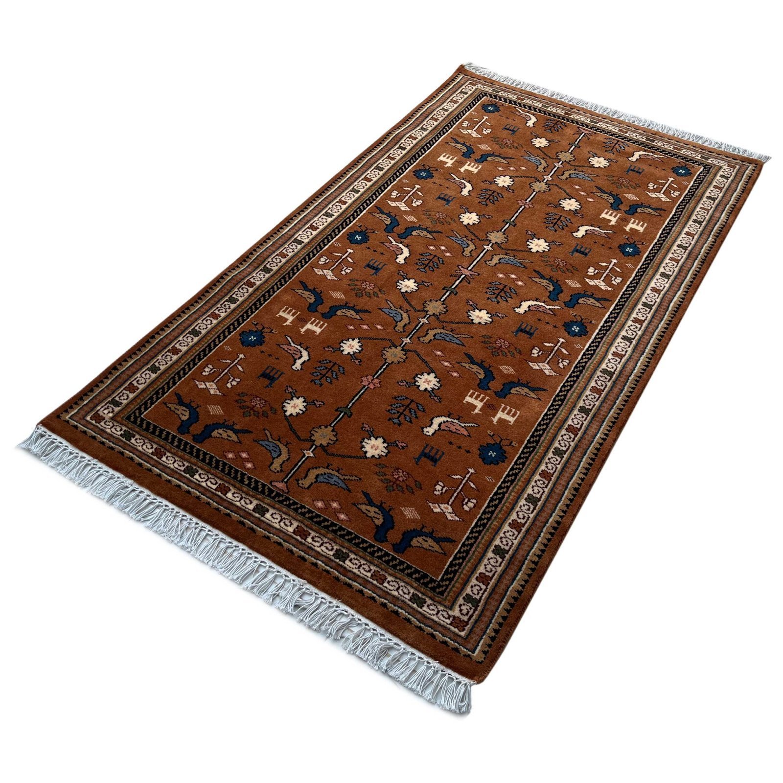 3x5 Handmade Hand Knotted Wool Rug Pigeon Copper - Image 6