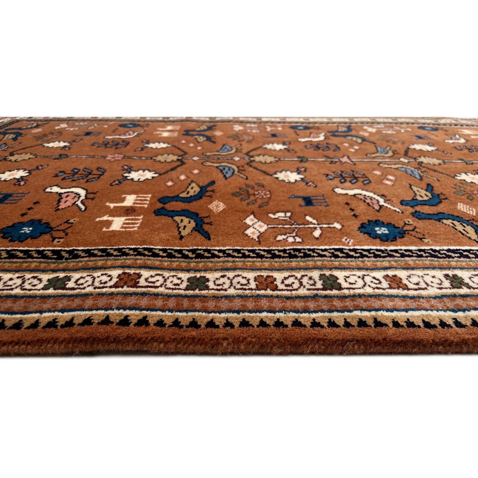 3x5 Handmade Hand Knotted Wool Rug Pigeon Copper - Image 4