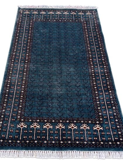 3×5 Feet Royal Grey Hand Knotted Parda Rug