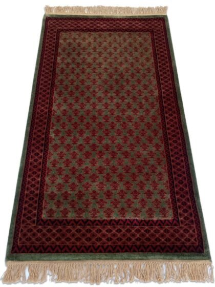 3×5 Feet Green Hand Knotted Lichi Wool Rug