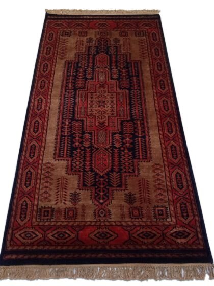 3×5 Feet Hand Knotted Wool Rug Black & Brown