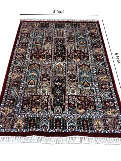 3×5 feet Hand Knotted Bamboo Silk Bamboo Silk Rug Hamadan