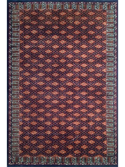 4x6 feet Black Hand Knotted Wool Rug (Burfi)