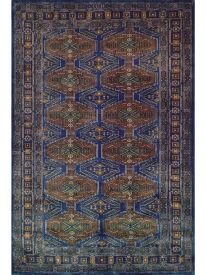 4×6 ft Bukhara Blue Hand knotted Wool Rug
