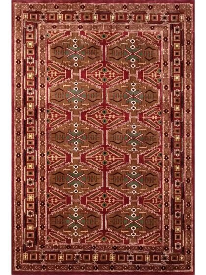 4x6 Feet Red Handmade Wool Rug Tribal