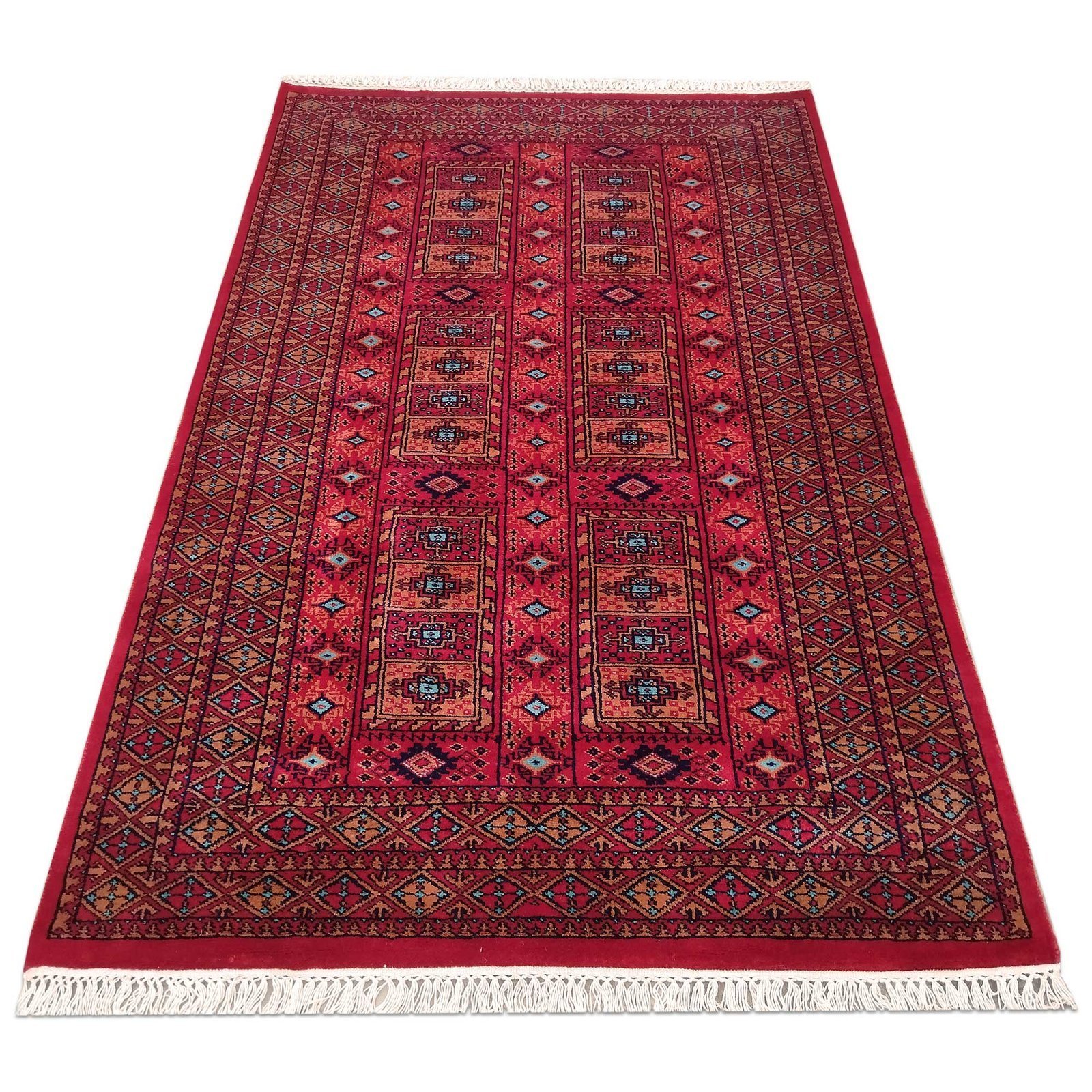 4x6 Feet Hand Knotted Red Wool Rug - Image 2