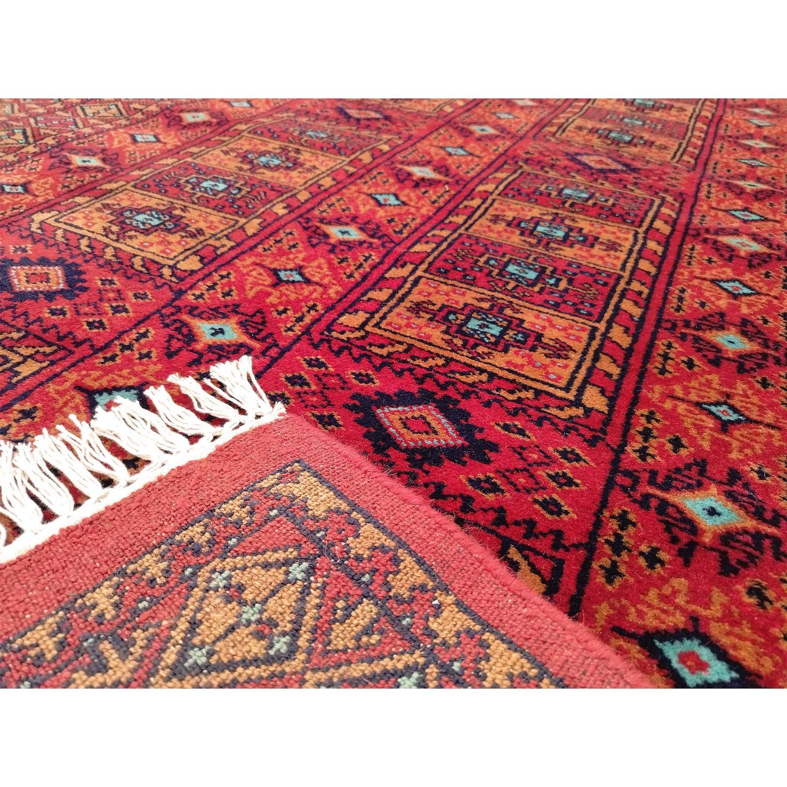 4x6 Feet Hand Knotted Red Wool Rug - Image 3