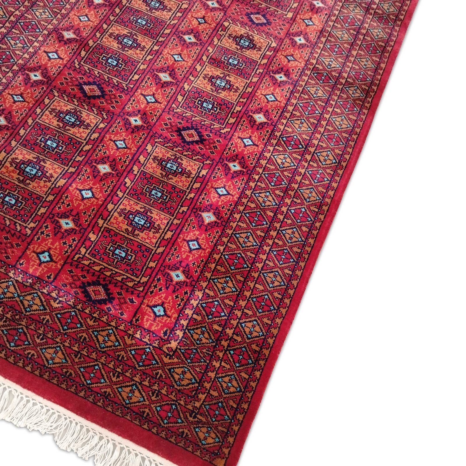 4x6 Feet Hand Knotted Red Wool Rug - Image 5