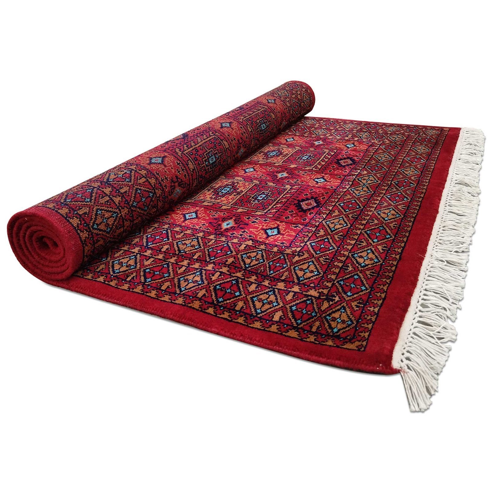 4x6 Feet Hand Knotted Red Wool Rug - Image 7