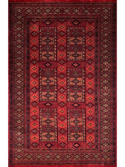 4x6 ft Hand Knotted Wool Rug Red Dubba Tribal