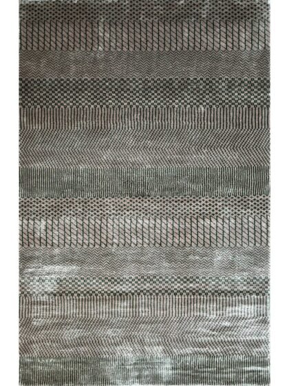 4x6 ft Hand Knotted Modern Rug Beige Grass Design