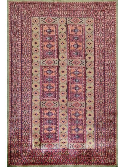 4×6 Feet Handmade Wool Rug Green Dubba
