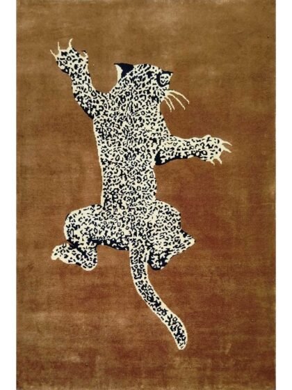 4x6 Feet Hand Knotted Climbing Leopard Rug