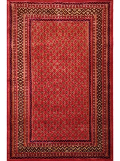 4x6 Feet Hand Knotted Wool Rug Red